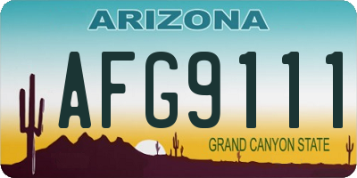 AZ license plate AFG9111