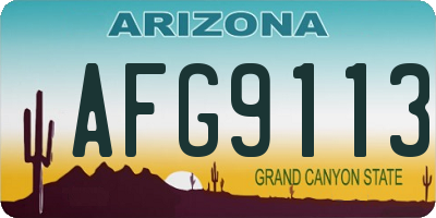 AZ license plate AFG9113