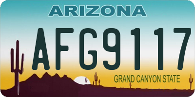 AZ license plate AFG9117