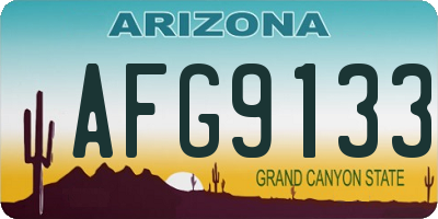 AZ license plate AFG9133