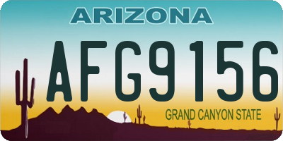 AZ license plate AFG9156