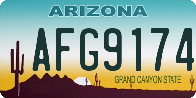 AZ license plate AFG9174