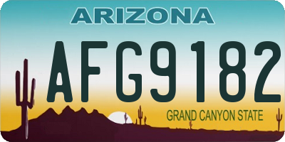 AZ license plate AFG9182