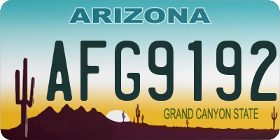 AZ license plate AFG9192