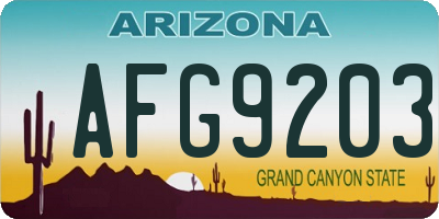 AZ license plate AFG9203