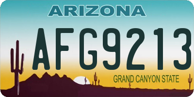 AZ license plate AFG9213
