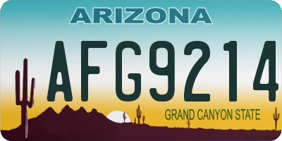 AZ license plate AFG9214