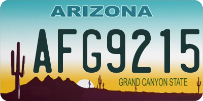 AZ license plate AFG9215