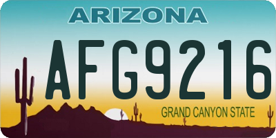 AZ license plate AFG9216