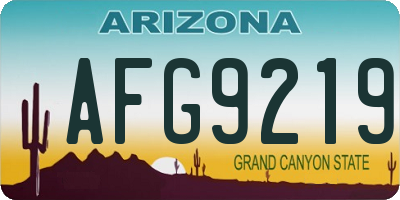 AZ license plate AFG9219