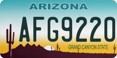 AZ license plate AFG9220