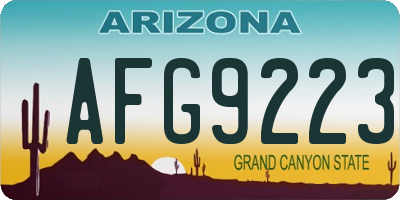 AZ license plate AFG9223