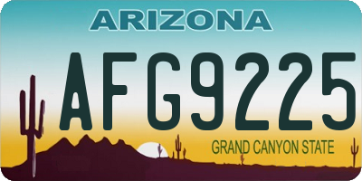 AZ license plate AFG9225