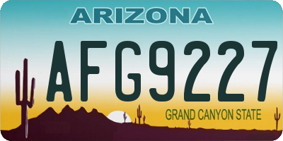 AZ license plate AFG9227