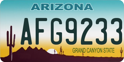 AZ license plate AFG9233