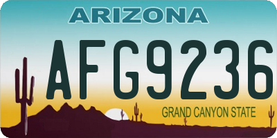 AZ license plate AFG9236