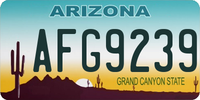 AZ license plate AFG9239