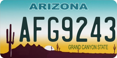 AZ license plate AFG9243