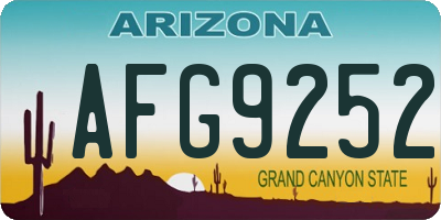 AZ license plate AFG9252