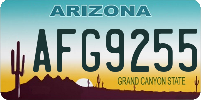 AZ license plate AFG9255