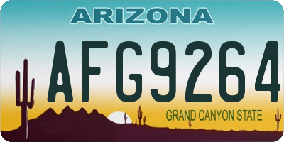 AZ license plate AFG9264