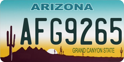 AZ license plate AFG9265