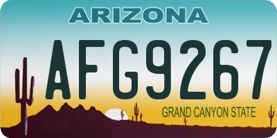 AZ license plate AFG9267