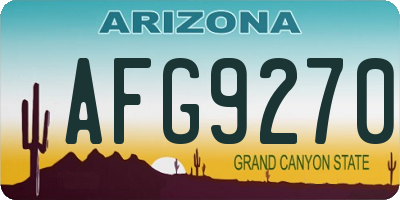 AZ license plate AFG9270