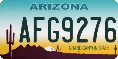 AZ license plate AFG9276