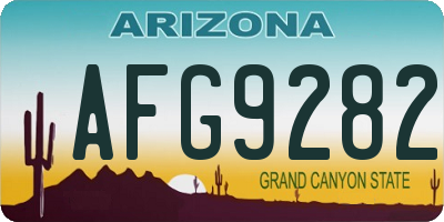AZ license plate AFG9282