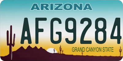 AZ license plate AFG9284
