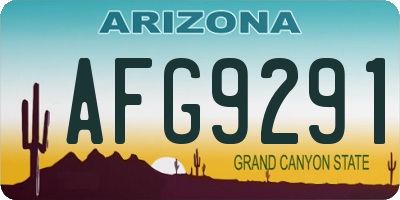 AZ license plate AFG9291