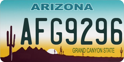 AZ license plate AFG9296