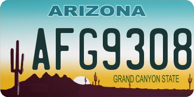 AZ license plate AFG9308