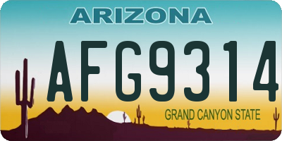 AZ license plate AFG9314