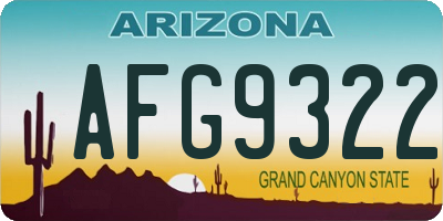 AZ license plate AFG9322
