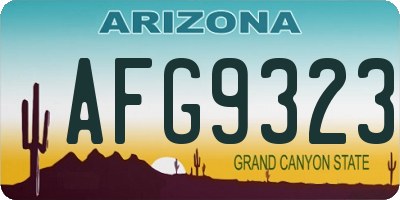 AZ license plate AFG9323