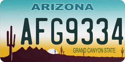 AZ license plate AFG9334