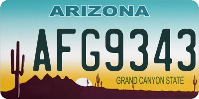 AZ license plate AFG9343