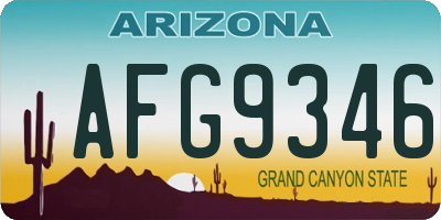 AZ license plate AFG9346