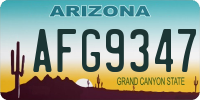 AZ license plate AFG9347