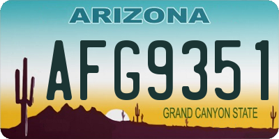 AZ license plate AFG9351