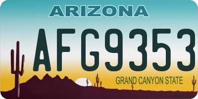 AZ license plate AFG9353