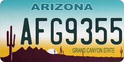 AZ license plate AFG9355