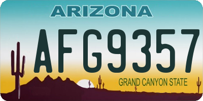 AZ license plate AFG9357