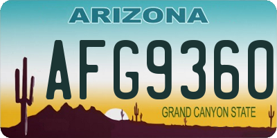 AZ license plate AFG9360