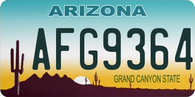 AZ license plate AFG9364