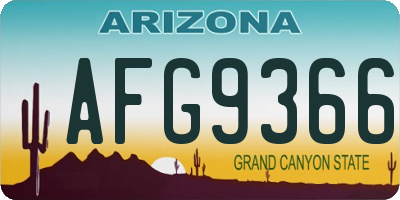 AZ license plate AFG9366