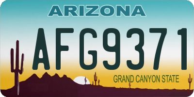 AZ license plate AFG9371