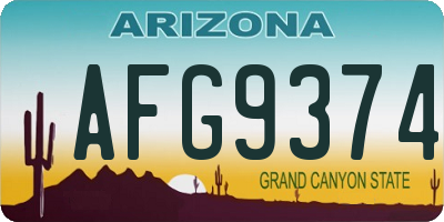 AZ license plate AFG9374